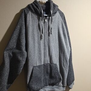 ROK Men's Two-Tone Gray Zip-Up Hoodie Sweater XXL